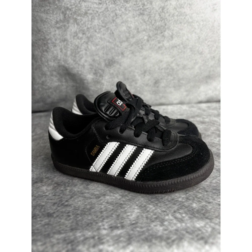 Adidas Little Kids Black White Classic OG Samba Indoor Soccer Casual Shoes Sz 11